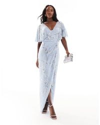 Beauut - Bridesmaid Embellished Maxi Wrap Dress - Lyst