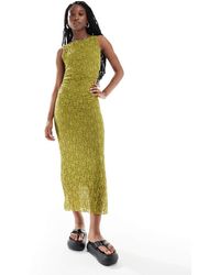 Pull&Bear - Textured Sleeveless Maxi Dress - Lyst