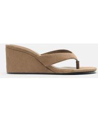 Pull&Bear - Sandales compensées à entre-doigts - sable - Lyst