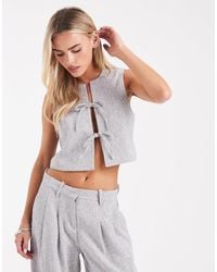 Vero Moda - Tailored Tie Front Waistcoat Co-ord - Lyst