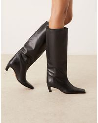 ASOS - Candace Premium Pull On Chisel Toe Knee Boots - Lyst
