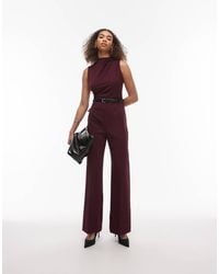 Mango - High Neck Belted Jumpsuit - Lyst