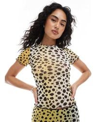 JJXX - T-Shirt Van Mesh Met Dalmatiërprint, Deel Van Co-Ord Set - Lyst
