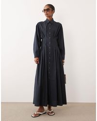 ASOS - Cinched Detail Maxi Shirt Dress - Lyst