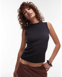 TOPSHOP - Top Senza Maniche Slim - Lyst
