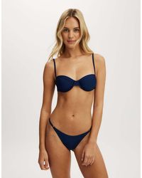 Cotton On - Gathered Thin Strap Balconette Bikini Top - Lyst