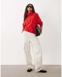 ARKET - Pure Cotton Long Sleeve Half Zip Athleisure Jumper - Lyst