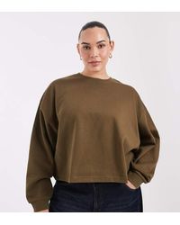 ASOS - Asos Design Curve Boxy Oversized Brushback Sweat - Lyst