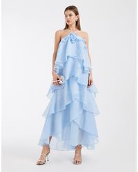 Vero Moda - – neckholder-maxikleid aus chiffon - Lyst