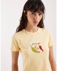 JJXX - Fitted Tee With Chilli Print - Lyst