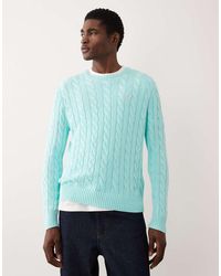 Polo Ralph Lauren - Long Sleeve Icon Logo Cable Knit Sweatshirt - Lyst