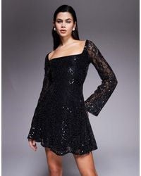 black off the shoulder bodycon midi dress Off-Shoulder Ruched Bodycon Mini Dress in Black - L