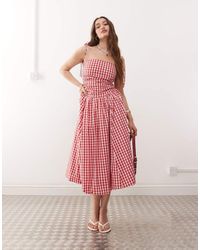 Amy Lynn - Alexa Tie Shoulder Puffball Midi Dress - Lyst