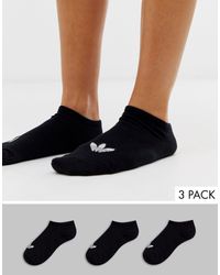 adidas Originals - Confezione da 3 paia di calzini neri con trifoglio - Lyst