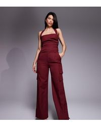 Kaiia - Exclusive Tailored Pocket Detail Wide Leg Pants - Lyst