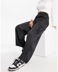 New Look - Satin Cargo Trousers - Lyst