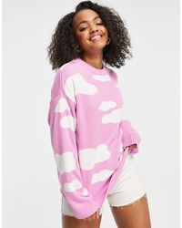 Maglione con motivo a nuvole di ASOS in Verde | Lyst