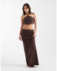 4th & Reckless - Cotton Rich Zig Zag Knit Maxi Beach Skirt - Lyst