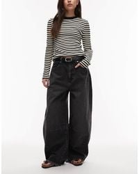 AllSaints - Payton Cropped Barrel Leg Denim Jeans - Lyst
