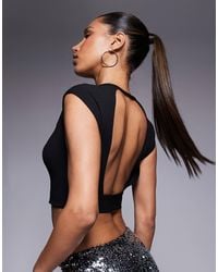 ASOS - Open Back Top With Seam Details - Lyst