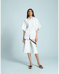 TOPSHOP - – tailliertes freizeithemd mit 3d-blumenapplikation - Lyst