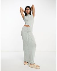ASOS - Capped Sleeve Maxi Dress With Cut Out Waist And Seam Detail - Lyst