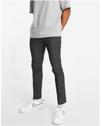 TOPMAN Recycled Fabric Skinny Trousers - Grey
