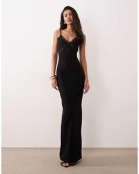Vesper - Bengaline Lace Trim Cami Maxi Dress - Lyst