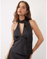 Miss Selfridge - Satin Scarf Detail Top Co-ord - Lyst