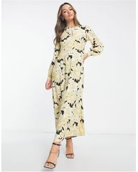 Vero Moda - Aware - Maxi-jurk Met Gele Bloemenprint - Lyst