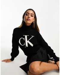 Calvin Klein - Jersey negro suelto blown up - Lyst