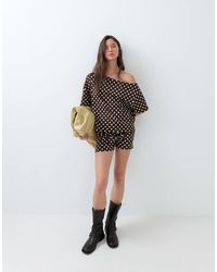 ASOS - Polka Dot Off Shoulder Top Co-ord - Lyst