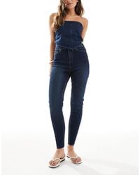Miss Selfridge - Vaqueros De Talle Alto Y Corte Pitillo Con Lavado Azul Añil De - Lyst