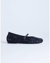 TOPSHOP - – bobbi – gewebte ballerinas aus leder - Lyst