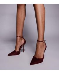 SIMMI - Zapatos Burdeos De Tacón De Malla Mandisa De Simmi London Wide Fit-Rojo - Lyst
