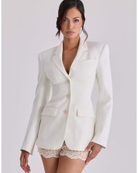 House Of Cb - Luella - blazer coupe sablier vintage en crêpe vintage - ivoire - Lyst