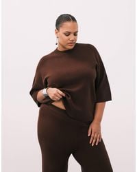 ASOS - Asos design curve – oversize-t-shirt aus strukturiertem kompaktem strick - Lyst