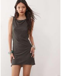 Weekday - Semi Sheer Boat Neck Mini Dress - Lyst