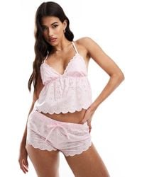 Boux Avenue - Scallop Embroidery Cami And Shorts Pyjama Set - Lyst