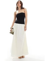 4th & Reckless - – trägerloses maxikleid mit tief angesetzter taille und kontrast-design - Lyst