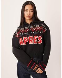 ASOS - Maglione Con Motivo Sciistico Fair Isle E Zip Corta - Lyst