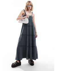 Collusion - Double Cloth Shirred Tiered Cami Maxi Sun Dress - Lyst