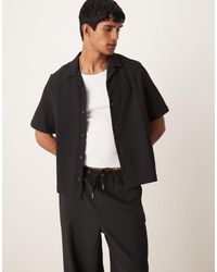 ASOS - Chemise plissée d'ensemble coupe carrée ample avec col à revers - Lyst