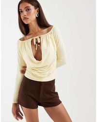 Motel - Sore Off The Shoulder Long Sleeve Top - Lyst