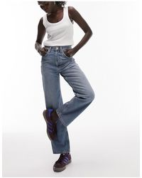 Topshop Unique - Straight Kort Jeans - Lyst