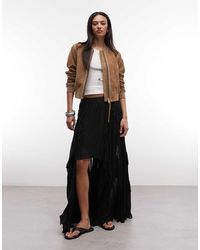 AllSaints - Dorina Ruffle Lace Midi Skirt - Lyst