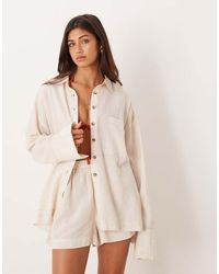 ASOS - Ipanema Sheer Beach Shirt With Linen - Lyst