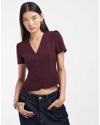 ASOS - Tailored Button Through Cinch Top - Lyst