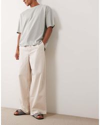 ASOS - Loose Linen Blend Trousers - Lyst