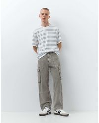 Pull&Bear - – weit geschnittene cargo-jeans - Lyst